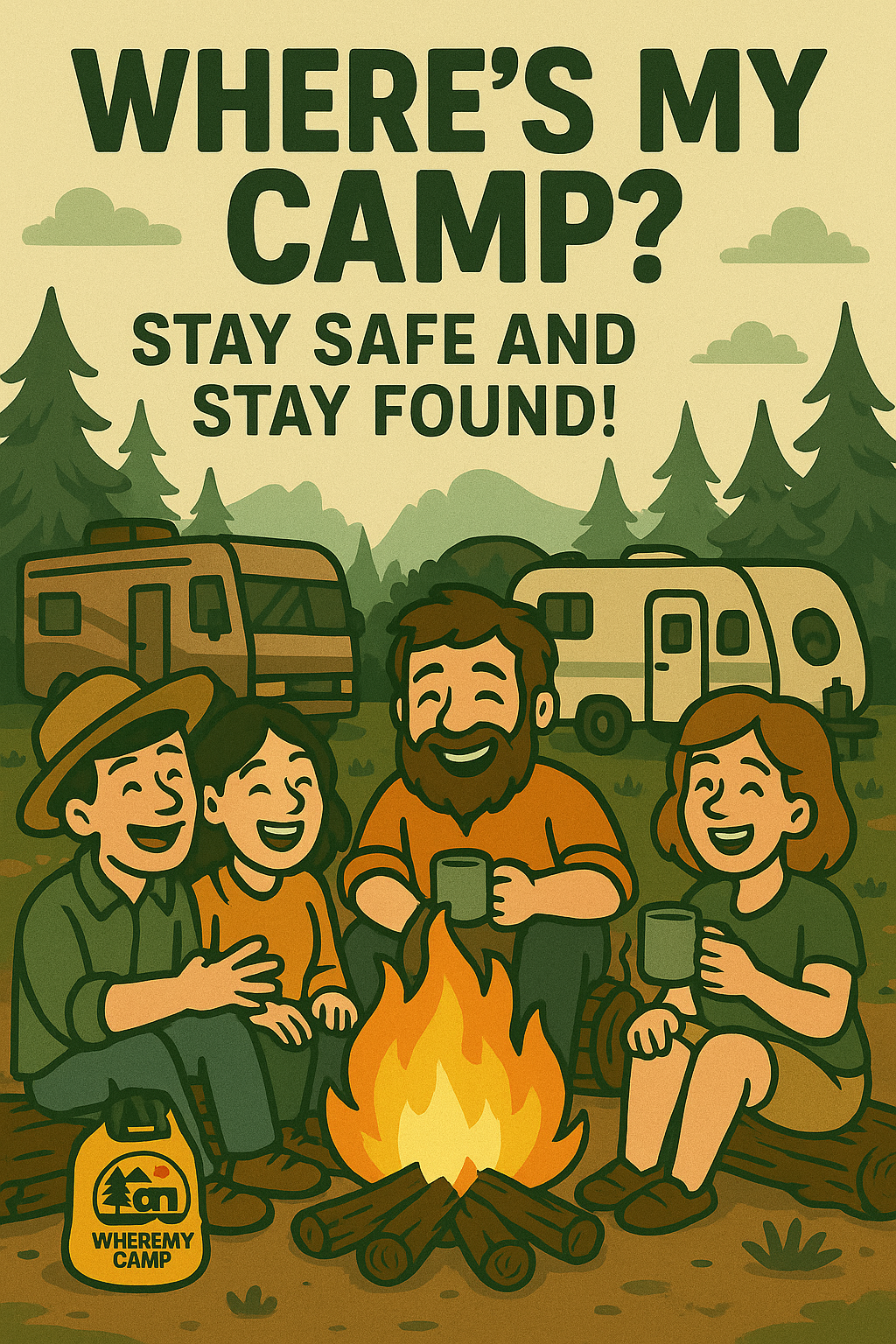 Family RV; Where’s My Camp tag visible